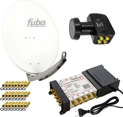 Produktbild von PremiumX Satelliten-Komplettanlage Fuba DAA 780 W Antenne 5/8 Multiswitch LNB F-Stecker