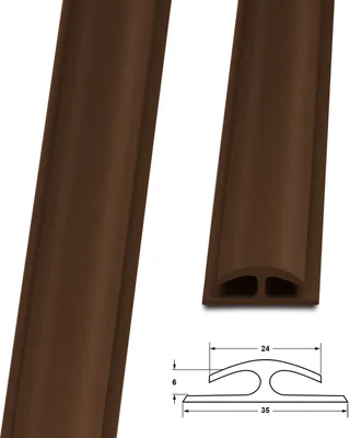 Produktbild von Doppeleinfassleiste Jersey Übergangsprofil Selbstklebende Rückseite 24x35 mm Braun Länge: 1 m