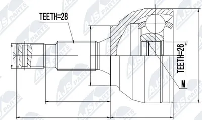 Produktbild von NTY Gelenksatz Antriebswelle Vorne Rechts Vorne Links für CITROËN C5 III Kombi (RW) NPZ-CT-021