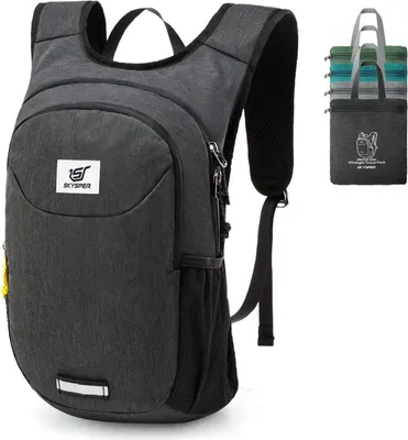 Produktbild von SKYSPER Faltbarer Rucksack Ultraleicht 10L Outdoor Daypack Schwarz