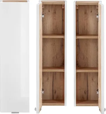 Produktbild von Badezimmer Hängeschrank TOSKANA-56 in Weiß-Hochglanz B/H/T ca. 20/75/16cm