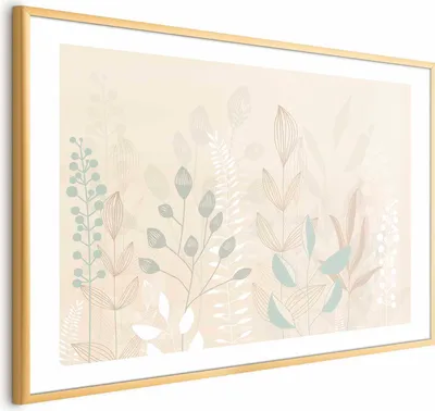 Produktbild von Posterpapier Poster - Pastel-Beige Meadow 60x40 cm Blätter e-A-10130-ao-a