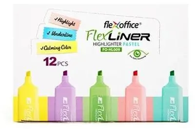 Produktbild von Textmarker „Flexliner“, 12 Pastellfarben, Set, 1–5 mm, FLEXOFFICE OW-0031