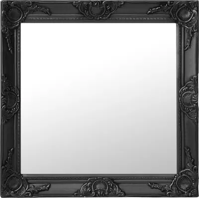 Zdjęcie produktu dla Lustro ścienne w stylu barokowym, 60x60 cm, czarne