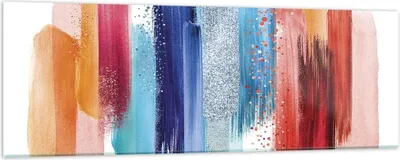 Produktbild von Bilder auf glas - Einteilig - Abstraktion Farben Gürtel - 90x30cm - Glasbilder - Wandbilder - Bilder - zum Aufhängen bereit - Wanddekoration aus Glas - Glas Bilder - Wandbild auf Glas - GAB90x30-4330