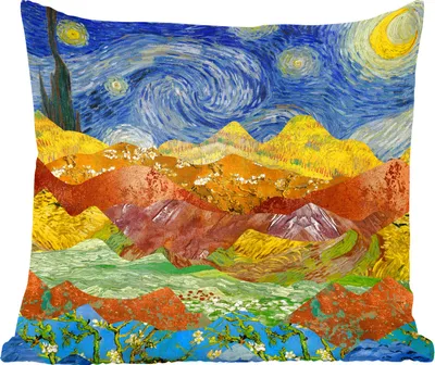 Produktbild von MuchoWow® Zierkissen Sofakissen Wohnzimmer Dekokissen 60x60 cm Van Gogh - Sternennacht - Alte Meister - Sitzfläche - Foto Polster