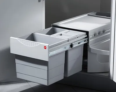 Image de Hailo Rondo 2 plus. Collecteur de déchets, gris clair.  - Poubelle