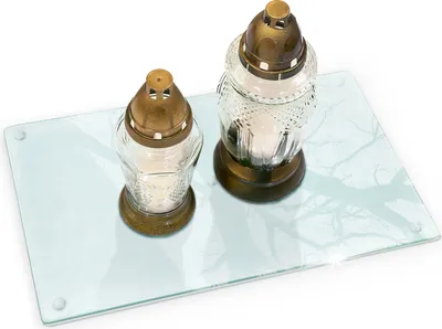Produktbild von Transparente Unterlagen für Kerzen Grabkerzen Unterlagen Gummifüße - 52x30 cm