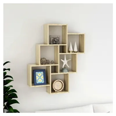 Produktbild von Wandregal Würfelregal Sonoma Eiche 78x15x93 cm Holzwerkstoff