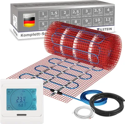 Produktbild von VILSTEIN Elektrische Fußbodenheizung 150W - Komplett-Set - Für nahezu alle Bodenbeläge | 9m² - 18m