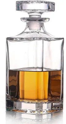 Produktbild von Famanu Glaskaraffe mit geometrischem, luftdichtem Stopfen - 768 ml