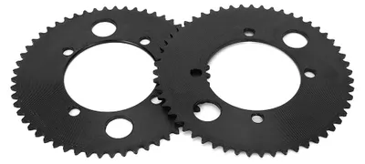 Obrázok produktu pre 2 kusy ozubených koliesok zadnej časti s 55 zubami, priemerom 54 mm, vhodné pre miniatúrne motocykle, ATV a quad bicykle s objemom 47cc alebo 49cc, farba: čierna