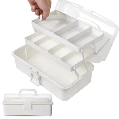 Obrázok produktu pre Úložná krabica s 3 priehradkami, 33 cm, triediaca krabica pre domácnosť a kanceláriu