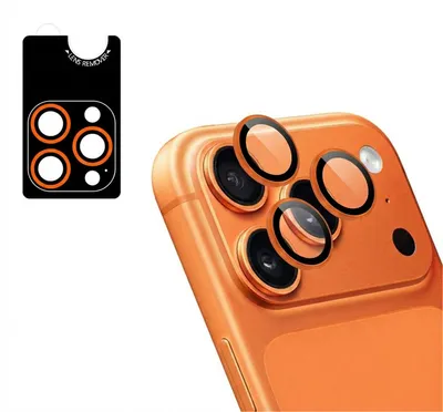 Obrázok produktu pre Ochranné sklo na fotoaparáty pre iPhone 17 Pro / 17 Pro Max – 2 kusy – farba: oranžová