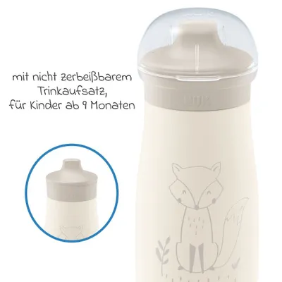 Obrázek produktu pro Nuk, nerezová láhev na vodu, objem 300 ml, vhodná od 9 měsíců, motiv liška