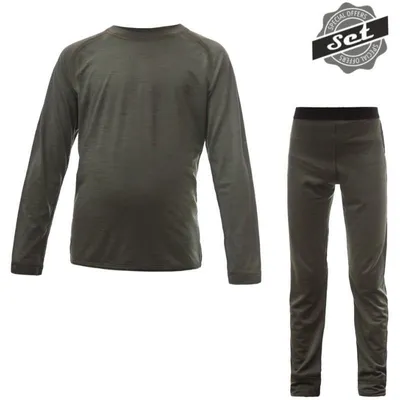 Zdjęcie produktu dla Sensor Merino Air Set dziecięca koszulka i bielizna oliwkowa zieleń wielkość 140 23200036-05