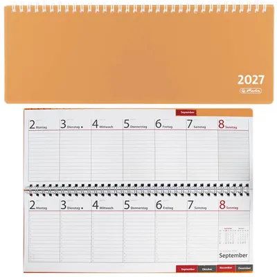 Produktbild von Herlitz Schreibtischkalender 2027, Modell / Jahr / Farbe:Transluzent / 2027 / orange