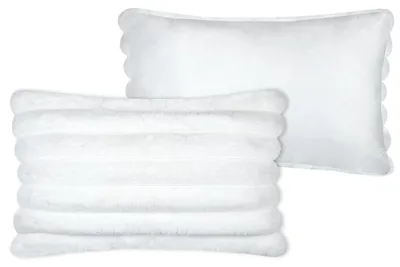 Produktbild von Kuschelkissen XL Plüschfell weiß 50x80 cm mit Veloursrückseite