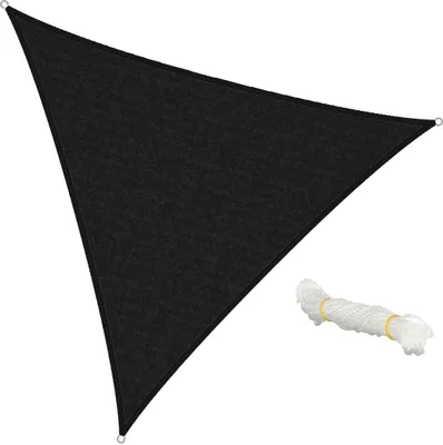 Produktbild von ECD Nemecko Markíza proti slnku 5x5x5m trojuholníková, antracitová, 100% HDPE, UV ochrana, vodoodpudivá, odolná voči poveternostným vplyvom, priedušná, vrátane upevňovacích lán, poskytovateľ tieňa na terasu, balkón a záhradu
