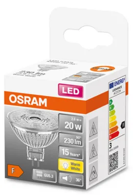 Produktbild von Osram 4058075796751, 2,6 W, 20 W, GU5.3, 210 lm, 15000 h, Warmweiß