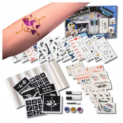 Produktbild von Tattoo-Set für Jungen. Temporäre Tattoos. Glitzertattoos.