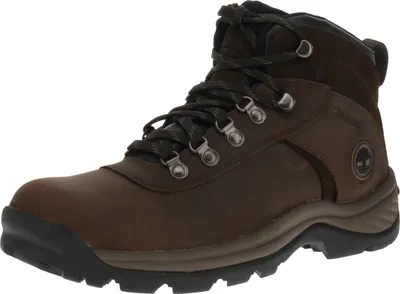A single brown hiking boot is shown against a white background.