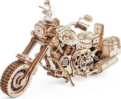 Produktbild von ROBOTIME HOLZPUZZLE 3D-MODELL 3D-MOTORRAD CRUISER MOTOR HARLEY 420 Teile.