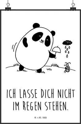 Produktbild von Mr. & Mrs. Panda Bild Panda Zusammenhalt DIN A4 - Weiß - Geschenk, wanddeko, Plakat, drucke, Kunstdruck, Wandbild