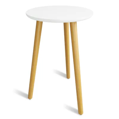 Produktbild von Bamworld Hoher Blumenständer Holz, Moderner Beistelltisch & Pflanzenständer, Rund für Wohnzimmer & Balkon, Urfarbe