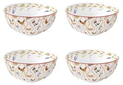Produktbild von 4er Set Müslischalen COUNTRY LIFE Bauernhof D. 15cm Porzellan Easy Life