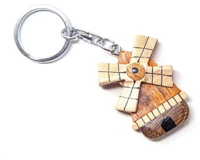 Produktbild von Schlüsselanhänger aus Holz - Windmühle