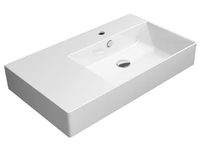 Immagine prodotto di Sapho GSI Kube X - Lavabo 800x470 mm, con 1 foro per rubinetto a destra, ExtraGlaze, bianco 9457111