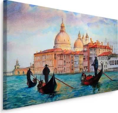 Produktbild von Fabelhafte Canvas LEINWAND BILDER 40x30 cm XXL Kunstdruck Venedig Gondeln Architektur