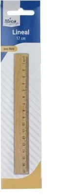 Produktbild von Lineal aus Holz zum Zeichnen und Messen, 17 cm Länge, für die Schule