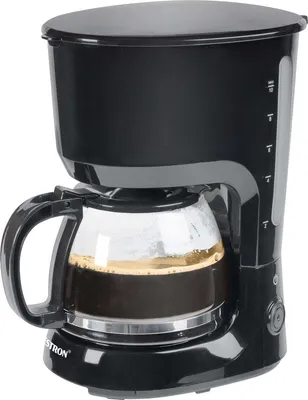 Produktbild von Bestron Kaffeemaschine mit Warmhalteplatte, Für gemahlenen Filterkaffee, 10 Tassen, 750 Watt, Schwarz