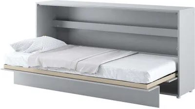 Image de Lit mural Lit escamotable BED CONCEPT BC-06 Horizontal 90x200 GRIS MATT Lit pliant mural, lit pliant escamotable armoire avec lit pliant intégré y compris sommier à lattes