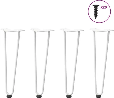 Obrázok produktu pre Nohy do vlasov pre konferenčný stolík 4 ks, biele 42 cm, masívna oceľ