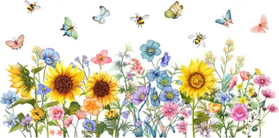 Produktbild von 1 Stück Fensteraufkleber Blumen, Fenstersticker Sonnenblume Schmetterling, Vögel Anti Kollisions Aufkleber, Selbstklebend Blumen Fensterfolie mit Motiv Aufkleber, Glas Fensterdeko Aufkleber
