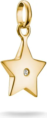 Obrázok produktu pre Prívesok, hviezda s bielym drahokamom, zo striebra, pozlátený - Thomas Sabo Model: CC1238-414-14