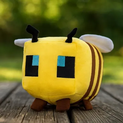 Produktbild von Minecraft Plüschtier Biene 15cm gelb-braun mit Flügeln