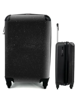 Produktbild von MuchoWow® Koffer Handgepäck Trolley Rollkoffer Kleine Reisekoffer mit 4 Rollen - Sternenhimmel - Schwarz - Weiß - Himmel - Cabin Size < 55x40x23 cm & 55x40x20 cm - Fotokoffer - Kabinenkoffer - Boardgepäck - Reise-Box - Reisekoffer - Reisegepäck - Koffer mit Bild - Trolley für Kinder