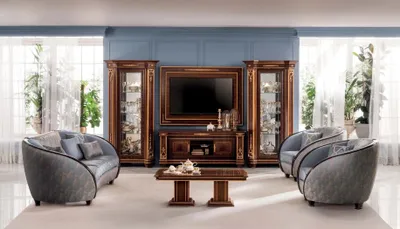 Immagine prodotto di pannello tv a parete rivestimento in legno barocco lusso rtv soggiorno parete tv mobili