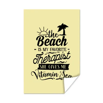 Produktbild von MuchoWow® Poster Strand - Zitate - Palme 40x60 cm - Plakate für die Wand - Poster Babyzimmer