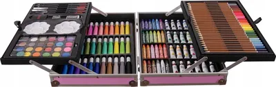 Produktbild von Malkoffer Buntstifte Farben Zeichenset mit Eihorn + Koffer 145-teilig Rosa 22768