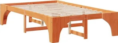 Zdjęcie produktu dla Łóżko Drewniane 140x190 Brązowe Rama Łóżka ze Stelażem Dwuosobowe