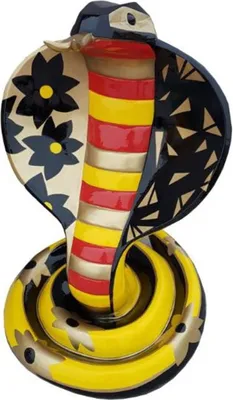 Produktbild von Casa Padrino Designer Dekofigur Cobra Schlange Bunt H. 90 cm - Wohnzimmer Deko Skulptur - Gartendeko Skulptur - Wetterbeständige Tierfigur