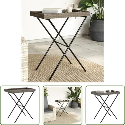 Produktbild von The Living Store Tabletttisch Klappbar Grau 65x40x75 cm Poly Rattan