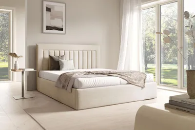 Obrázek produktu pro Čalouněná manželská postel 180x200 TAISA 1 - krémová