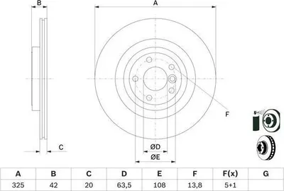Produktbild von Bremsscheibe BOSCH 0 986 479 E61