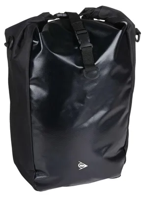Produktbild von Dunlop Gepäckträger Fahrradtasche, wetterfeste Radtasche & Schultertasche, verstellbares Haken-Klicksystem, Rückwand verstärkt, schwarz